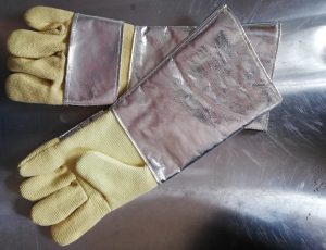 Uzun Metalize Kevlar Yanmaz Eldiven 350C