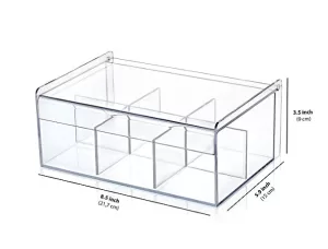 Şeffaf plastik 6 bölmeli kutu