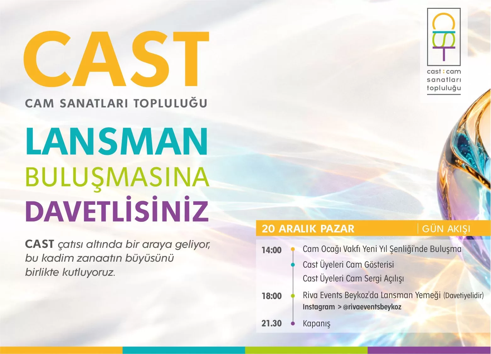 Cam Sanatları Topluluğu Türkiye Lansman Davetiyesi